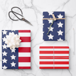 Patriottische Amerikaanse vlag Sterren & Strepen Inpakpapier Vel