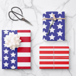 Patriottische Amerikaanse vlag Sterren & Strepen Inpakpapier Vel