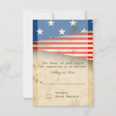 Patriottische Amerikaanse vlag  stijl bruiloft RSV RSVP Kaartje (Achterkant)