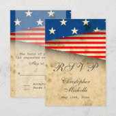Patriottische Amerikaanse vlag  stijl bruiloft RSV RSVP Kaartje (Voorkant / Achterkant)
