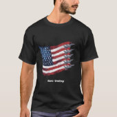 Patriottische Amerikaanse vlag straaljagers 4 juli T-shirt (Voorkant)