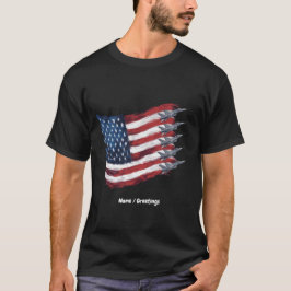 Patriottische Amerikaanse vlag straaljagers 4 juli T-shirt