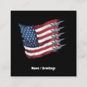 Patriottische Amerikaanse vlag straaljagers 4 juli Vierkante Visitekaartje (Voorkant)