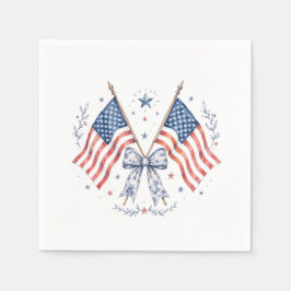 Patriottische Amerikaanse Vlag Strik Cocktailserve Servet