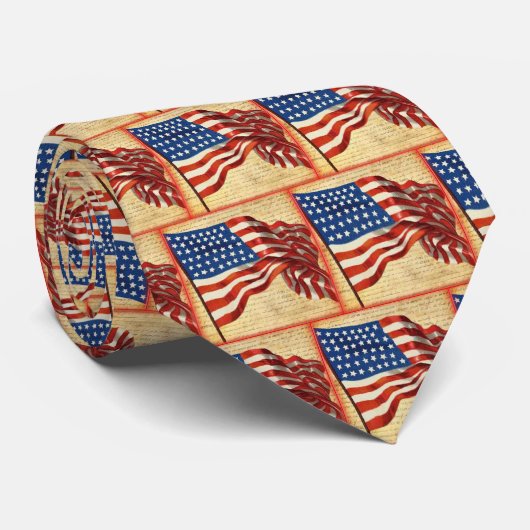 Patriottische Amerikaanse vlag Stropdas (Opgerold)