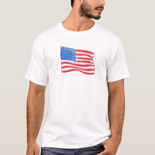 Patriottische Amerikaanse vlag T-shirt (Voorkant)