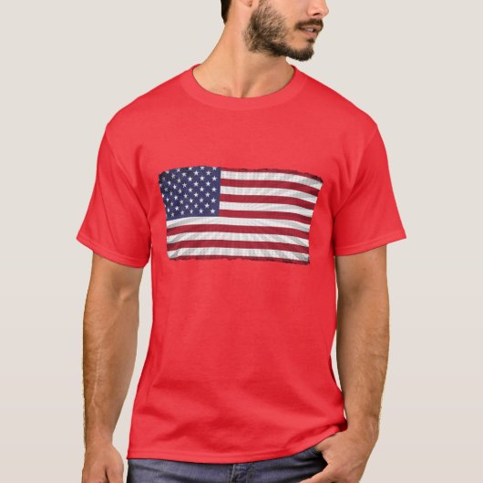 Patriottische Amerikaanse vlag T-shirt (Voorkant)