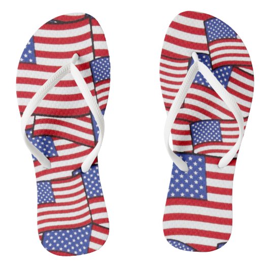 Patriottische Amerikaanse vlag Teenslippers (Voetbed)