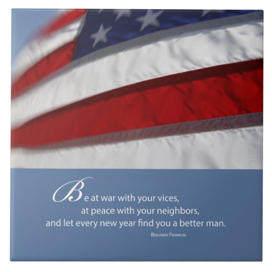 Patriottische, Amerikaanse vlag Tegeltje (Voorkant)