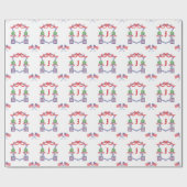 Patriottische Amerikaanse vlag Topiary Monogram Cr Cadeaupapier (Vlak)