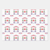 Patriottische Amerikaanse vlag Topiary Monogram Cr Inpakpapier Vel (Voorkant 3)