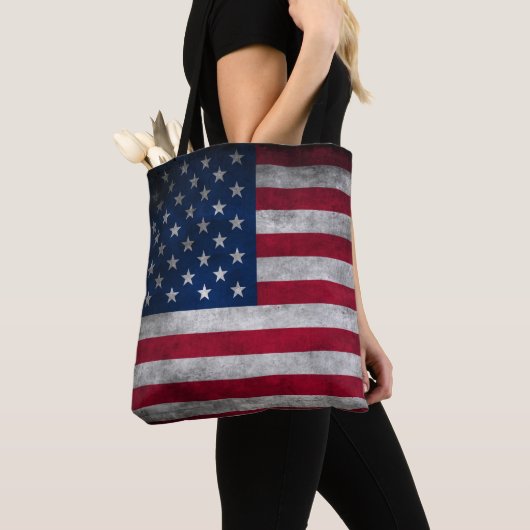 Patriottische Amerikaanse vlag Tote Bag (Dichtbij)