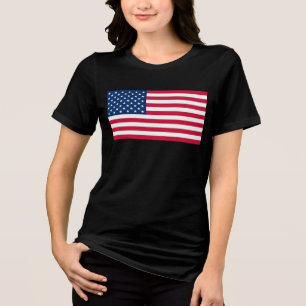 Patriottische Amerikaanse vlag Tri-Blend Shirt