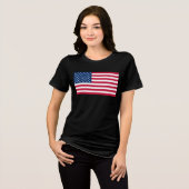 Patriottische Amerikaanse vlag Tri-Blend Shirt (Voorkant volledig)