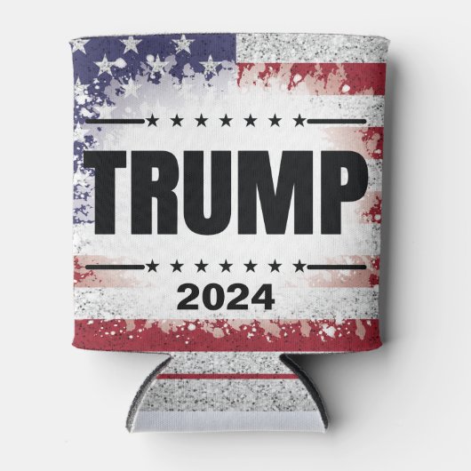 Patriottische Amerikaanse vlag Trump 2024 Blikjeskoeler (Voorkant)