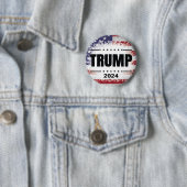Patriottische Amerikaanse vlag Trump 2024 Ronde Button 5,7 Cm (In situ)