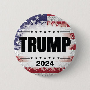 Patriottische Amerikaanse vlag Trump 2024 Ronde Button 5,7 Cm