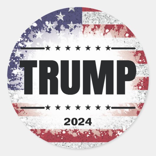 Patriottische Amerikaanse vlag Trump 2024 Sticker (Voorkant)