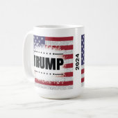 Patriottische Amerikaanse vlag Trump Koffiemok (Voorkant links)