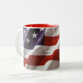 Patriottische Amerikaanse vlag Tweekleurige Koffiemok (Voorkant links)