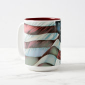 Patriottische Amerikaanse vlag Tweekleurige Koffiemok (Voorkant links)