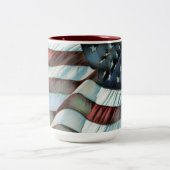 Patriottische Amerikaanse vlag Tweekleurige Koffiemok (Center)