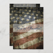 Patriottische Amerikaanse vlag uitnodiging voor ge (Voorkant / Achterkant)