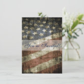 Patriottische Amerikaanse vlag uitnodiging voor ge (Staand voorkant)