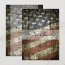 Patriottische Amerikaanse vlag uitnodiging voor ge