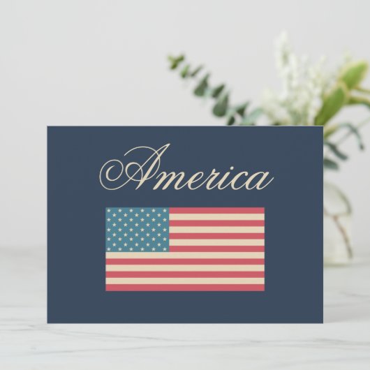 Patriottische Amerikaanse vlag uitnodigingen (Staand voorkant)