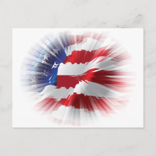 Patriottische Amerikaanse vlag uniek stuk Briefkaart