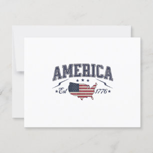 Patriottische Amerikaanse Vlag USA Est 1776 4 juli RSVP Kaartje