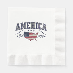 Patriottische Amerikaanse Vlag USA Est 1776 4 juli Servet