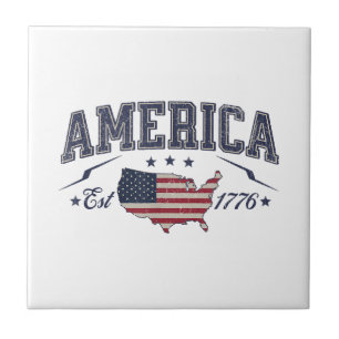 Patriottische Amerikaanse Vlag USA Est 1776 4 juli Tegeltje