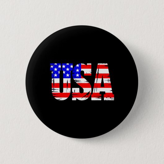 Patriottische Amerikaanse Vlag van de VS Ronde Button 5,7 Cm (Voorkant)