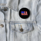 Patriottische Amerikaanse Vlag van de VS Ronde Button 5,7 Cm (In situ)