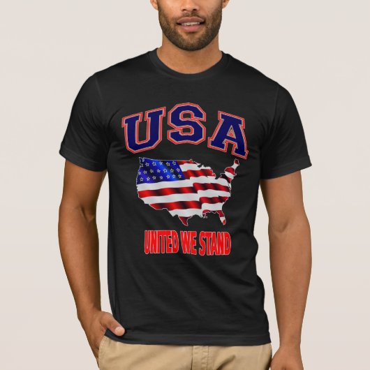 Patriottische Amerikaanse vlag Verenigde Staten T-shirt (Voorkant)