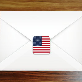 Patriottische Amerikaanse vlag Verenigde Staten Vierkante Sticker