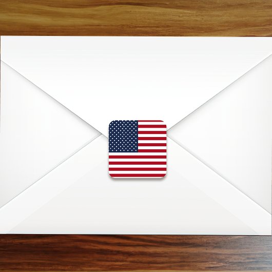 Patriottische Amerikaanse vlag Verenigde Staten Vierkante Sticker