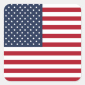 Patriottische Amerikaanse vlag Verenigde Staten Vierkante Sticker (Voorkant)