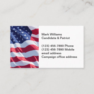Patriottische Amerikaanse Vlag Verkiezing Contactk Visitekaartje