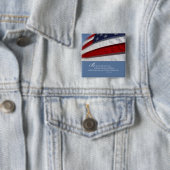 Patriottische, Amerikaanse vlag Vierkante Button 5,1 Cm (In situ)