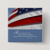 Patriottische, Amerikaanse vlag Vierkante Button 5,1 Cm (Voorkant)