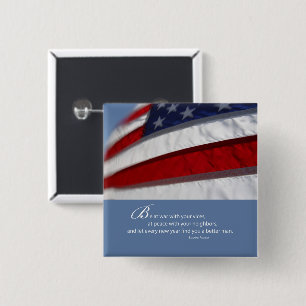 Patriottische, Amerikaanse vlag Vierkante Button 5,1 Cm