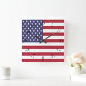 Patriottische Amerikaanse Vlag  Vierkante Klok (Huis)