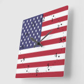 Patriottische Amerikaanse Vlag  Vierkante Klok (Hoek)