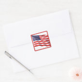 Patriottische Amerikaanse Vlag Vierkante Sticker (Envelop)
