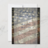 Patriottische Amerikaanse vlag Vintage bruiloft Kaart (Achterkant)