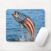 Patriottische Amerikaanse Vlag Vis Muismat (Met muis)