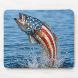 Patriottische Amerikaanse Vlag Vis Muismat